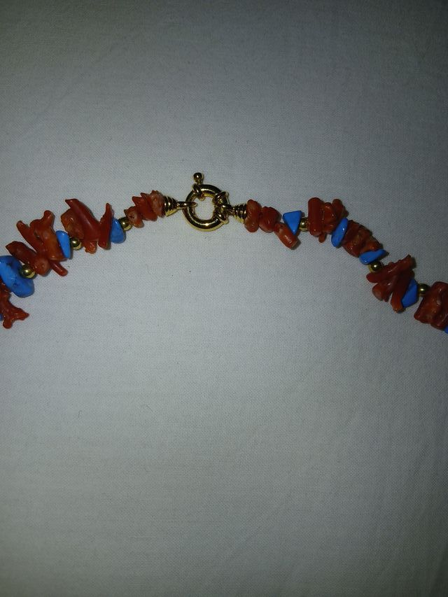 Collar Coral y Turquesa