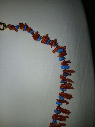Collar Coral y Turquesa