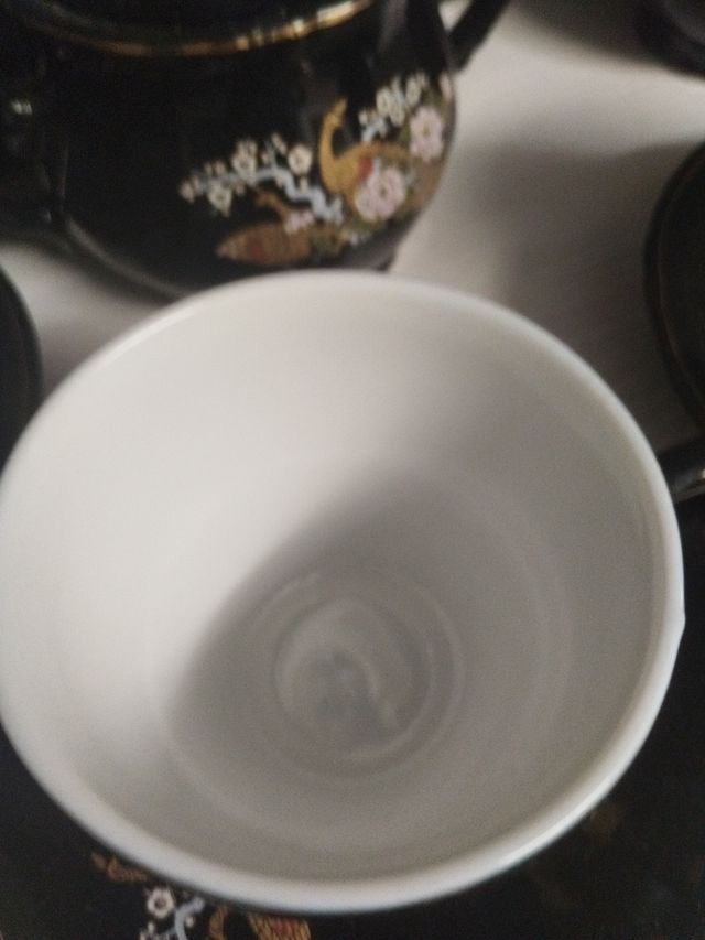 Juego de café negro artesanal