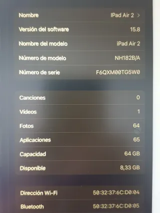 iPad Air 2 Blanco 64GB