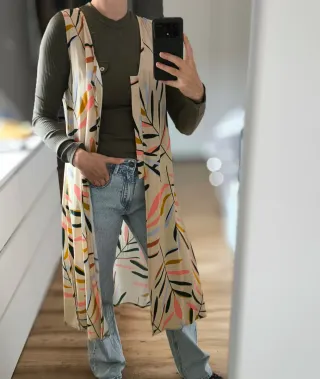 Casaca larga estampado floral