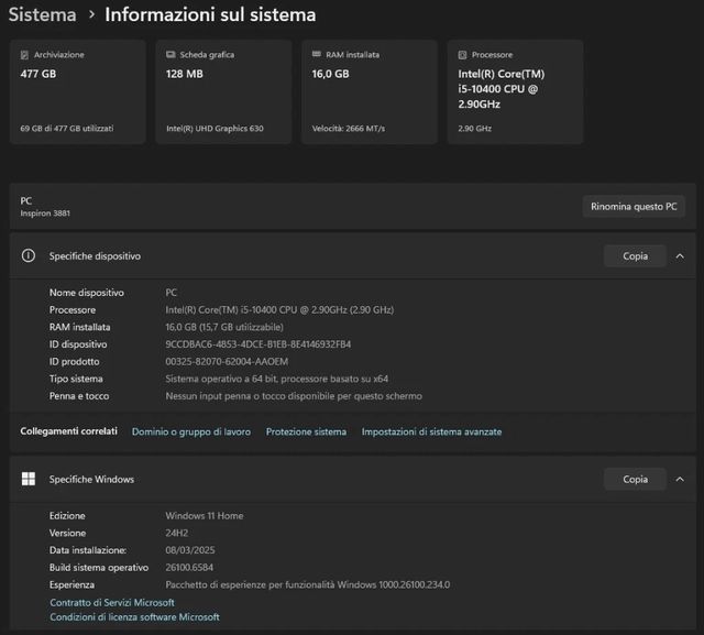 PC Dell Inspiron 3881 i5