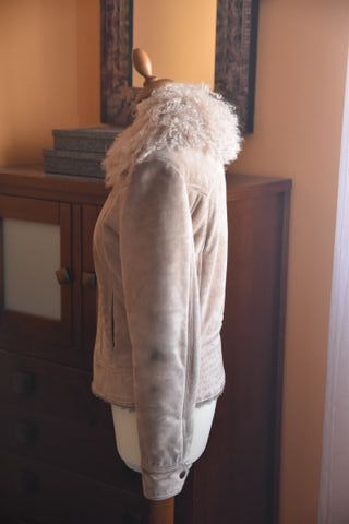 Cazadora Ante Beige/Marrón