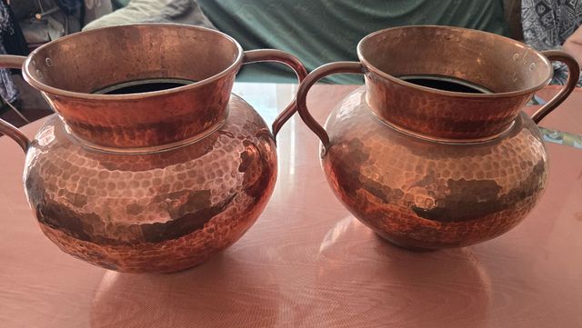 2 Ollas de Cobre Antiguas Martilladas