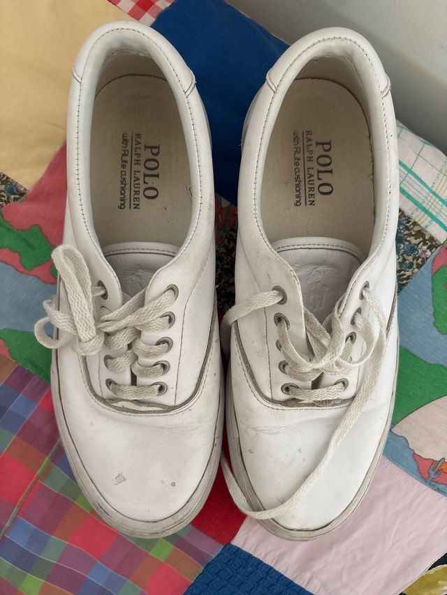 Zapatillas Polo Ralph Lauren Piel T40 Blancas