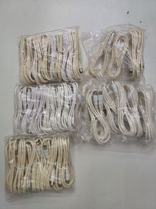 Lote 40 cables coaxiales de antena TV (blancos)