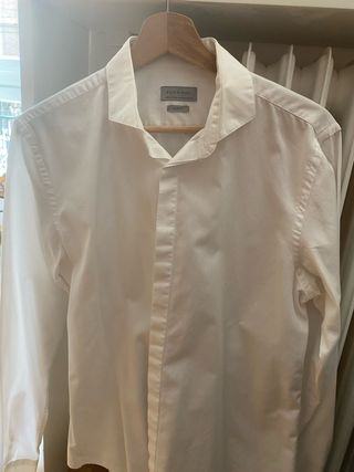 Camisa Zara Man Blanca Slim Fit talla M