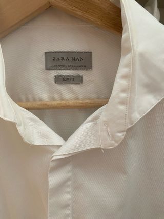 Camisa Zara Man Blanca Slim Fit talla M