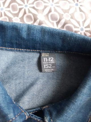 Chaqueta Vaquera Zara Kids Azul Tall 11-12 (152cm)