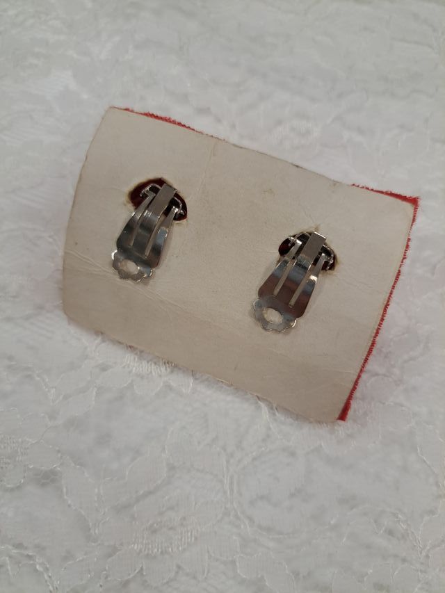 Pendientes Vintage Naranja con Brillante