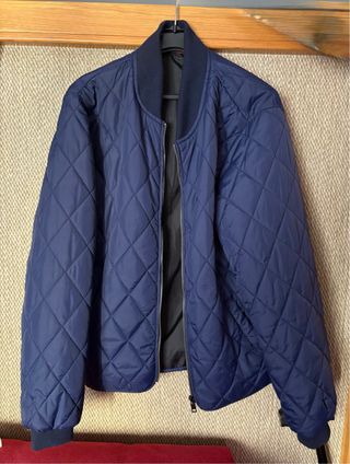 Chaqueta Bomber Piel de Toro Azul