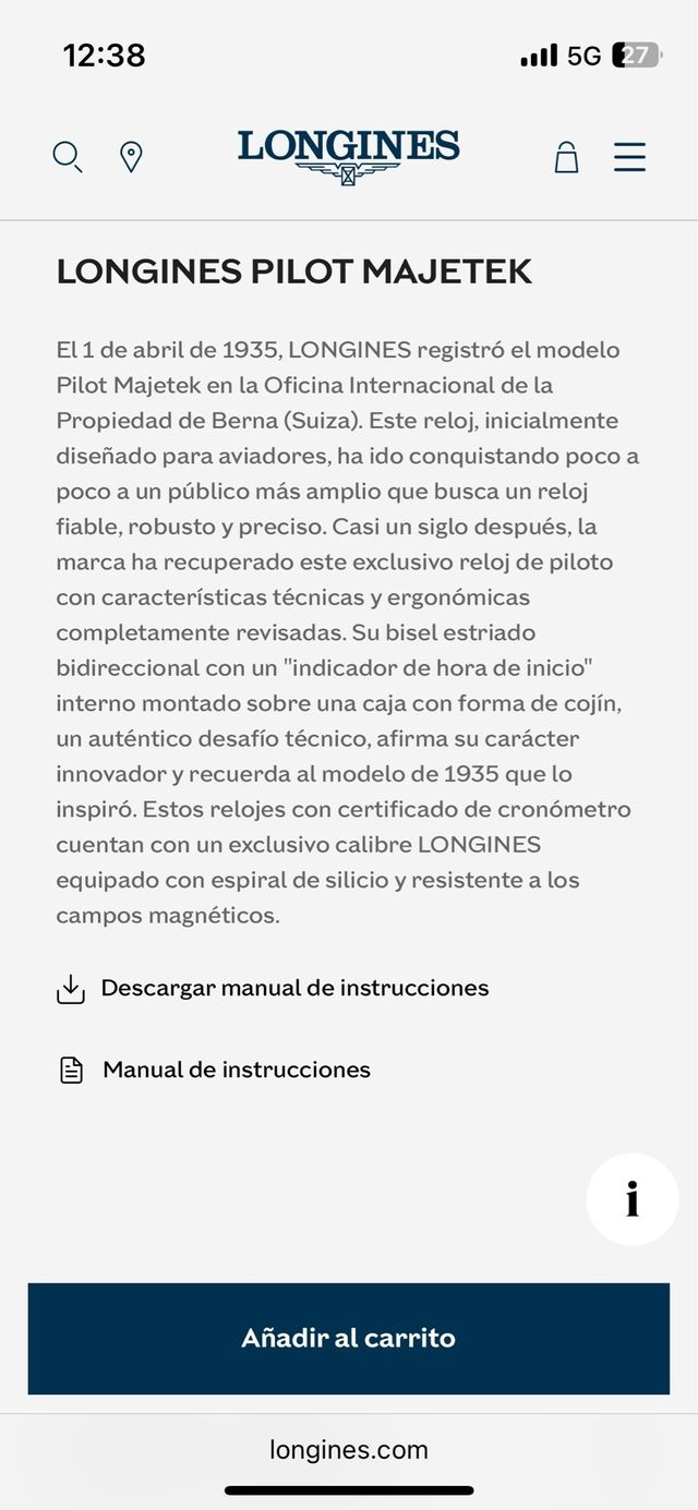 Reloj Longines Majetek Negro y Marrón