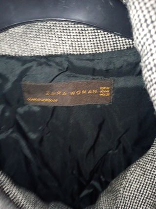 Chaqueta tweed gris y negra zara mujer