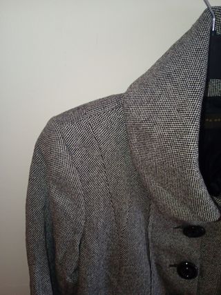 Chaqueta tweed gris y negra zara mujer