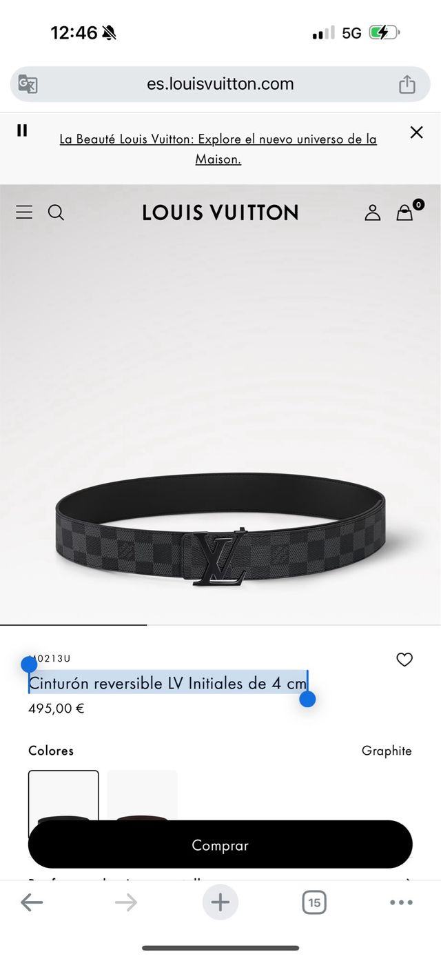 Louis Vuitton cinturón impecable estado