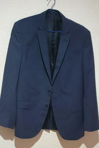 Chaqueta de traje azul hombre