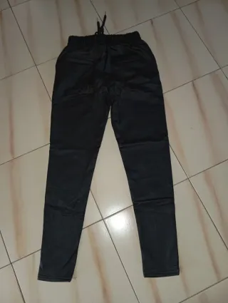 Pantalones polipiel mujer negros