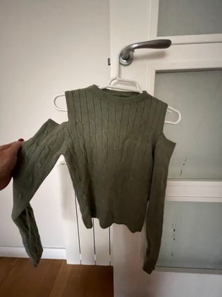 Jersey lana elástica hombros descubiertos