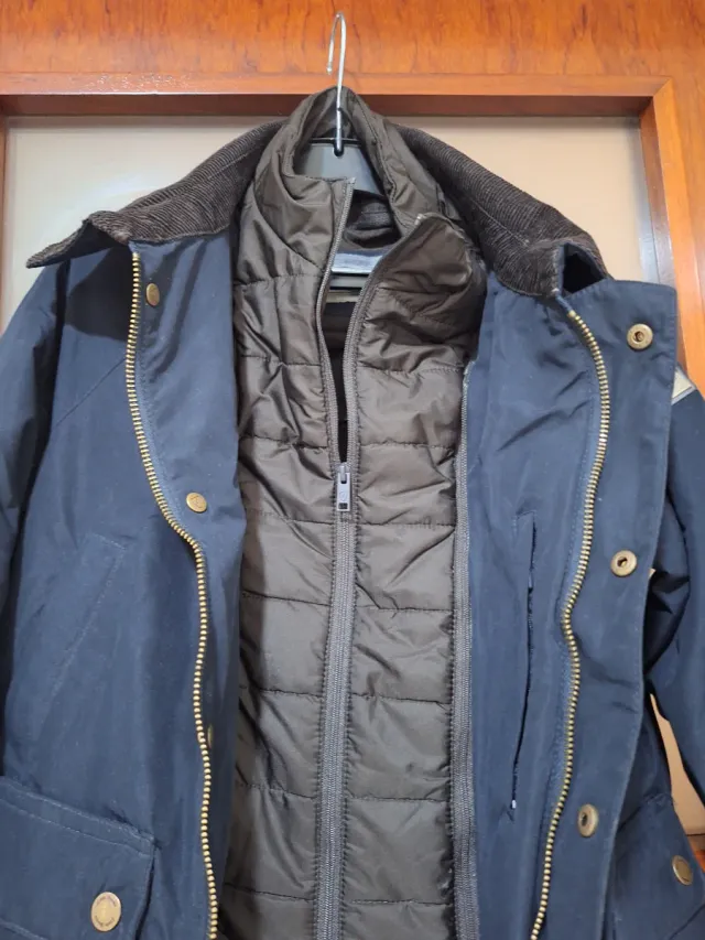 Chaqueta niño azul cuello pana efecto chaleco