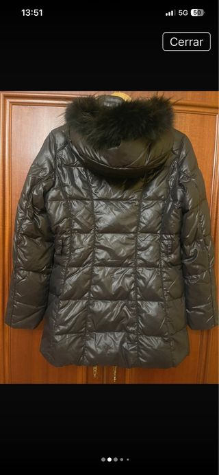Plumas Max Mara Negro con Capucha y Pelo