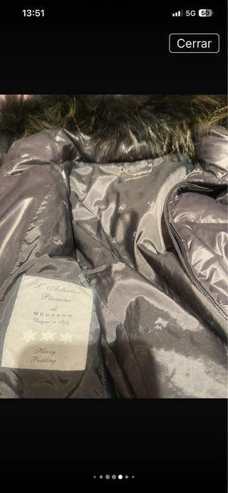 Plumas Max Mara Negro con Capucha y Pelo