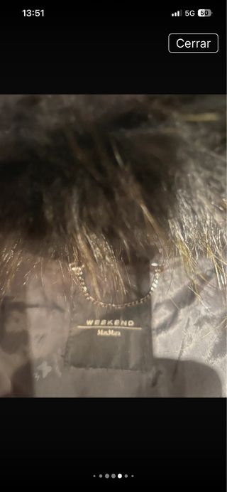 Plumas Max Mara Negro con Capucha y Pelo