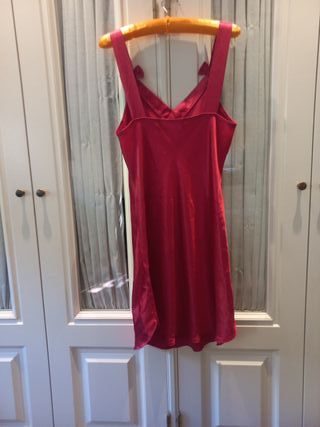 Camisón/Vestido Lencero Rojo con Lazos