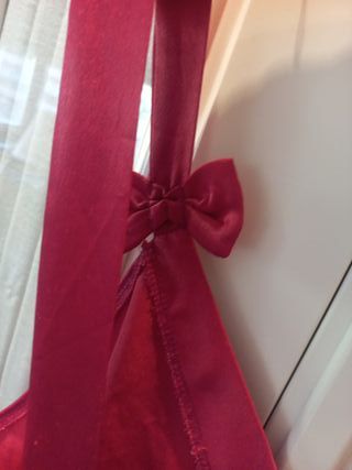 Camisón/Vestido Lencero Rojo con Lazos