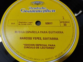 Vinilo Narciso Yepes Música Española Guitarra