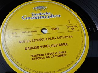Vinilo Narciso Yepes Música Española Guitarra