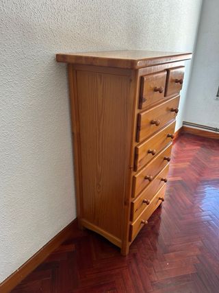 Sinfonier de madera con 7 cajones y armario 