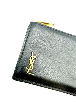 Portatarjetas Saint Laurent Negro y Dorado