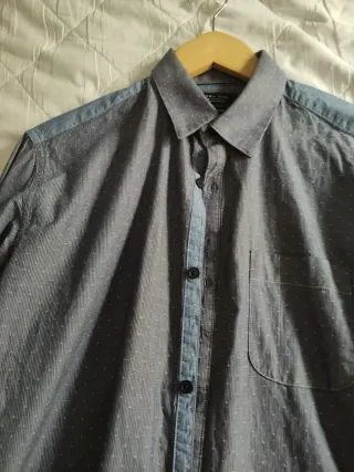 Camisa Zara Azul/Gris