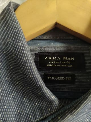 Camisa Zara Azul/Gris