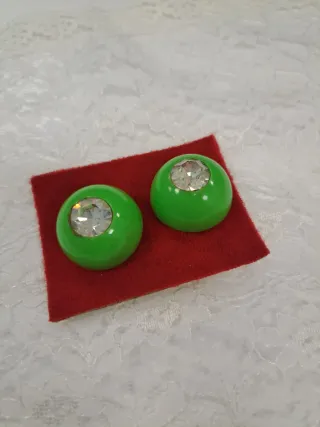 Pendientes vintage verdes con brillantes