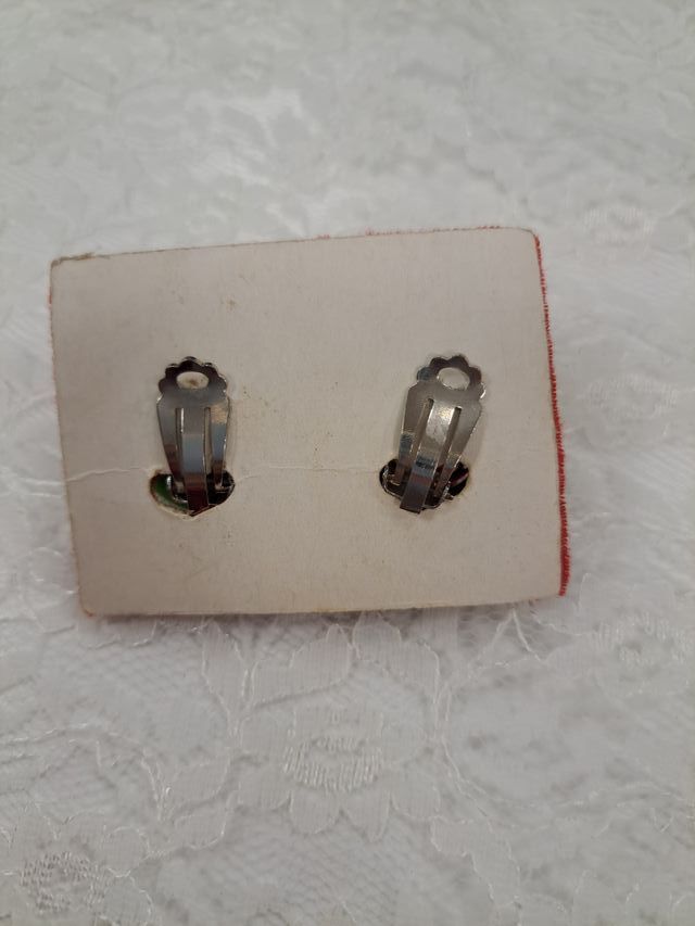Pendientes vintage verdes con brillantes