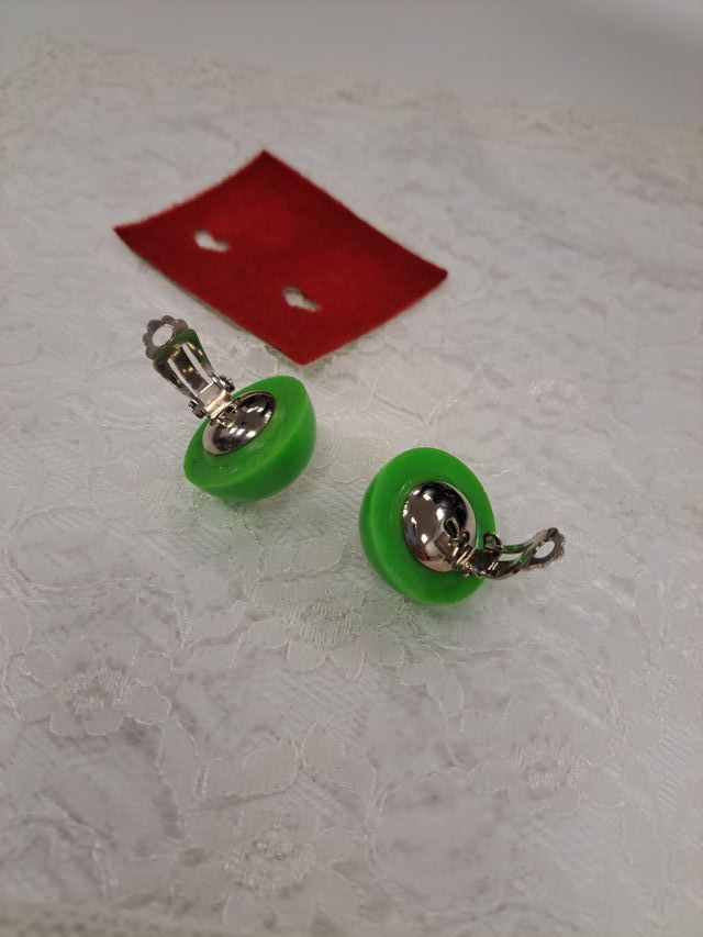 Pendientes vintage verdes con brillantes