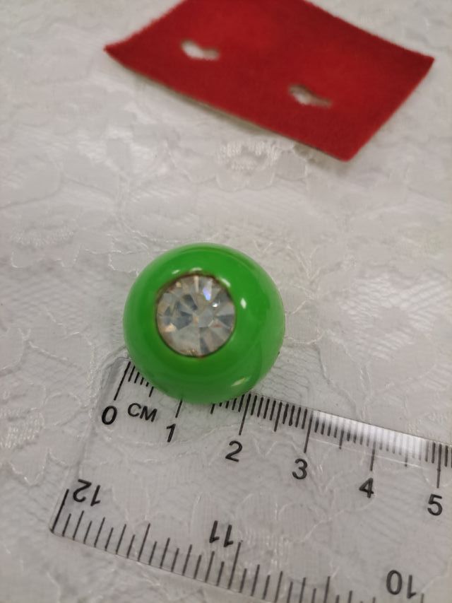 Pendientes vintage verdes con brillantes