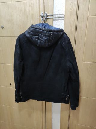 Cazadora de ante capucha forro desmontable 