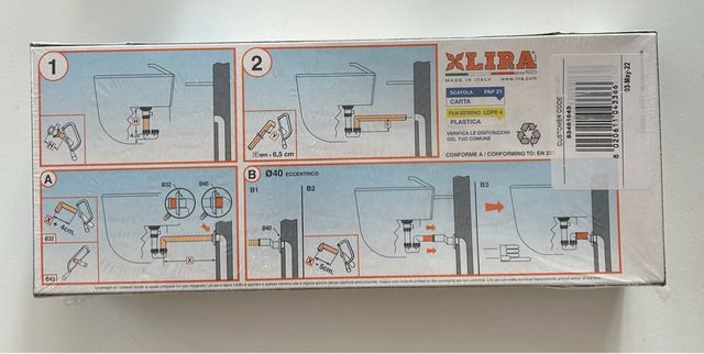 Sifone Eccentrico XLIRA per Lavabo e Bidet