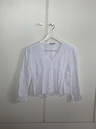 Blusa Brookville Blanca Fruncida Talla Única