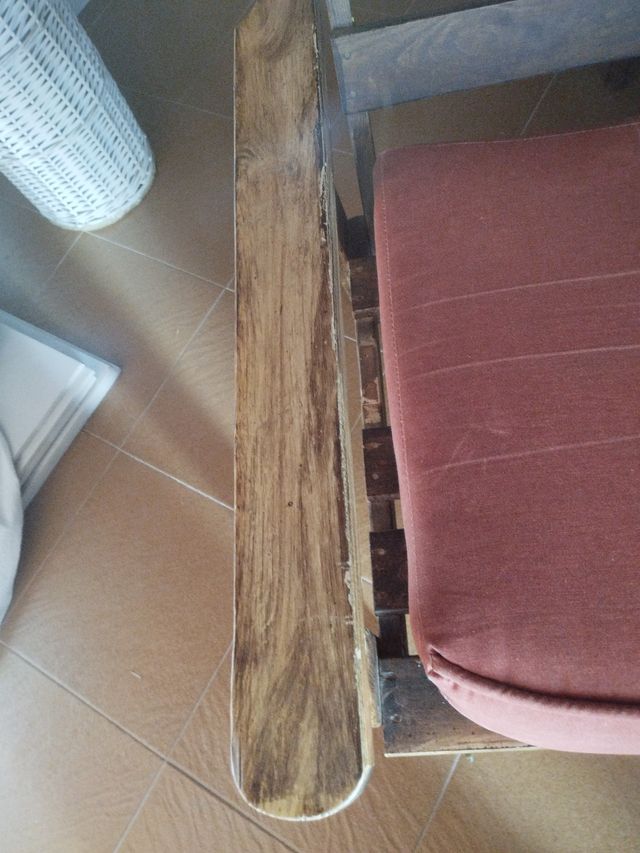 Sillón de terraza madera y tela