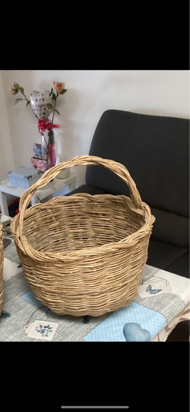 Canasto artesanal de mimbre