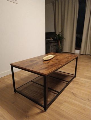Mesa de centro industrial madera y metal