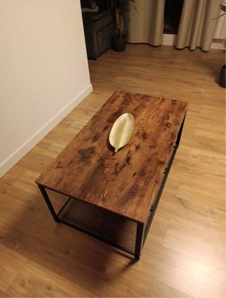 Mesa de centro industrial madera y metal