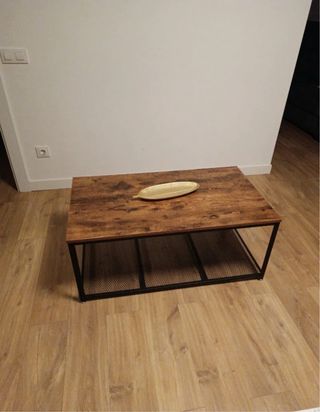 Mesa de centro industrial madera y metal