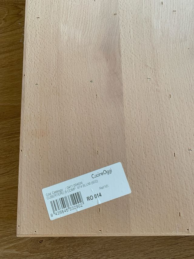 Cubertero de madera de haya 9 compartimentos .