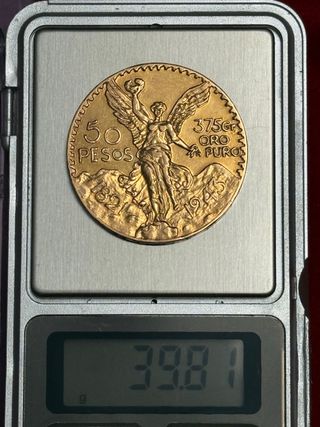 Moneda 50 Pesos Mexicanos Oro 37.5gr
