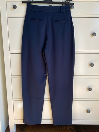Pantaloni eleganti blu a vita alta