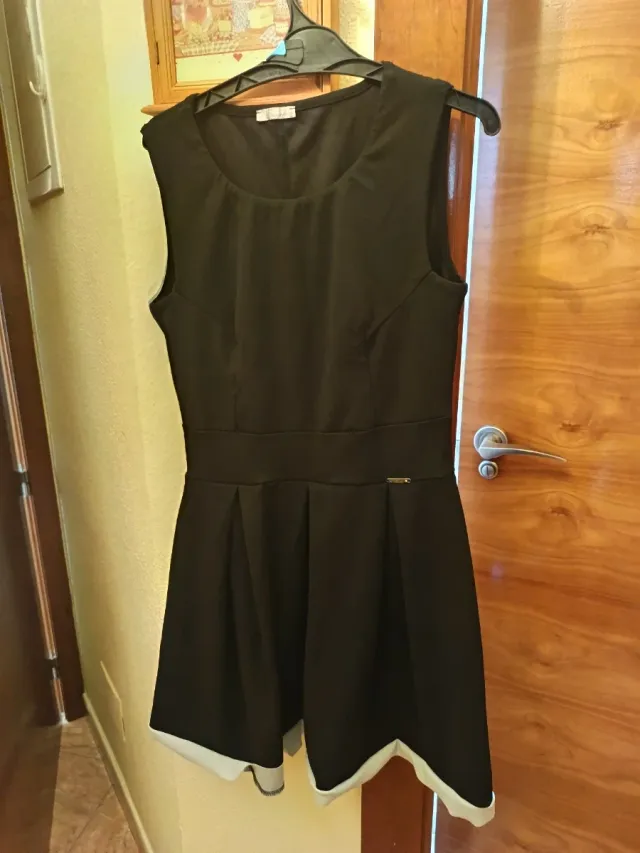 Vestido fiesta negro y blanco
